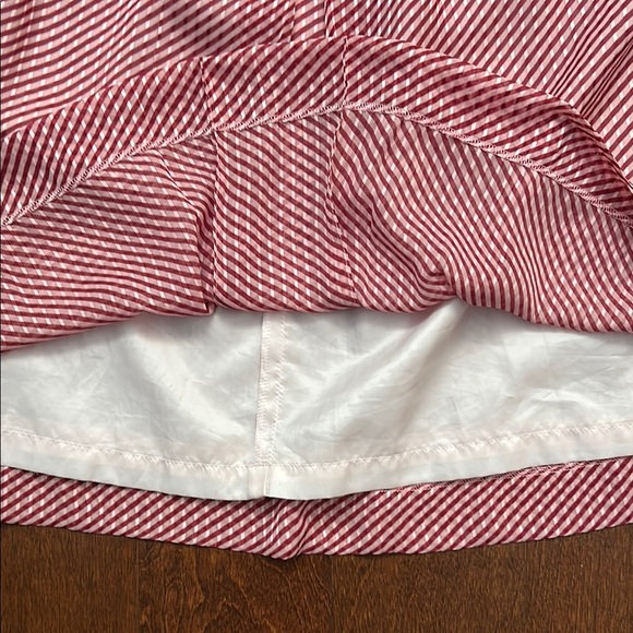 Adorable Vintage Coquette Striped Red and Pink Dress with Puff Sleeves, Size - Picture 6 of 16